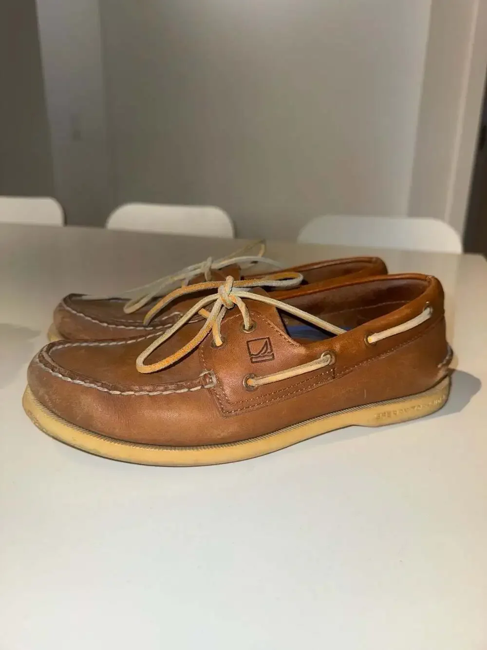 Sperry Top-Sider Authentic Original 2-Eye Boat Shoes Sahara Leather Size 7.5M